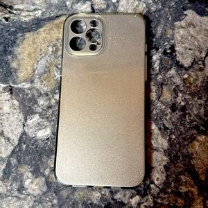 I phone 12 silver sparkly case.